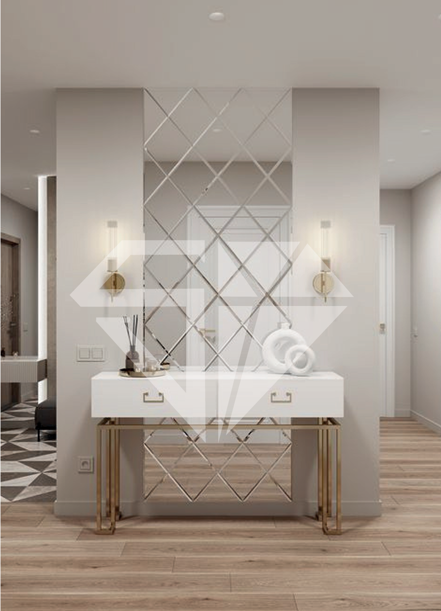 Oglindă interioară — Model 9 — Oglinzi interioare placate la comandă, Sticlă & Piatră